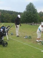 練習するサントス選手とヨアキム ボーグマン選手(スウェーデン)